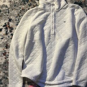 Vineyard Vines Cream Quilted Pullover